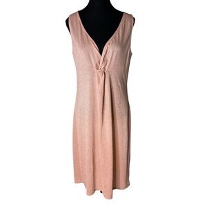 EVERYDAY SUNDAY Tea Pale Pink Shimmer Euphoria Dress Plunging Neck Sleeveless XL